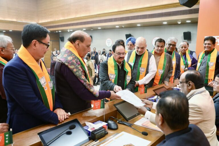 भाजपा मुख्यालय में नितिन नबीन का राष्ट्रीय अध्यक्ष पद के लिए नामांकन: पार्टी संसदीय दल का पूर्ण समर्थन