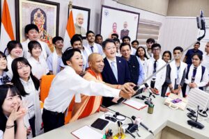 CM Yogi Adityanath Interacts with Indian and Japanese Students in Lucknow